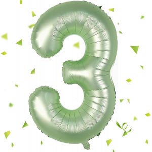 CAUC-Ballon Chiffre 3,Ballons 3 an Vert Saug,Ballons 3 Ans Anniversaire Numero 3 H&eacute;lium Ballons,101cm Chiffre 3 Decoration Pour Gar&ccedil;ons Filles Anniversaire F&ecirc;te - Neuf