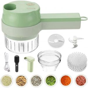 4 En 1 Coupe-Légumes Électrique Ensemble Trancheuse À Ail Portable Hachoir À Aliments Multifonctionnel Hachoir À Légumes Rechargeable Portable Pour Ail Poivre Oni - Neuf