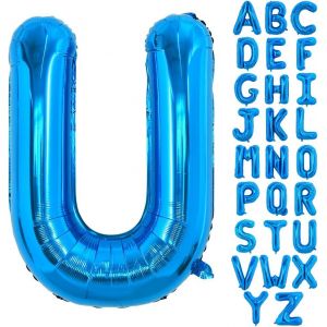 Grand Ballon Bleu K - Letter De 40 Pouces Grand Ballon Hélium, Feuille D'Aluminium Film Polyester Grand Ballon Lettre Fête D'Anniversaire Anniversaire Articles Décoratifs Pour La Saint - Valentin - Neuf