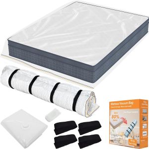 lbgwp60-Sac Sous Vide Pour Matelas, Sac Rangement Aspirable Pour Matelas À Mémoire De Forme Réutilisables Imperméables Pour Couettes, Matelas, Vêtements, Grands Tissus, Oreillers (200 * 120Cm) - Neuf