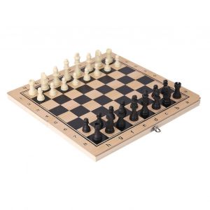 Jeu D'échecs Pliable En Bois, Grand Format 300 X 300 Mm, Plateau De Jeu Noir, Durable, Portable, Matériau De Haute Qualité, Surface Lisse, Idéal Pour Les Jeux De Stratégie - Neuf