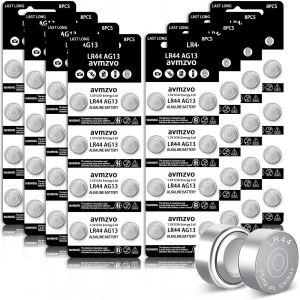 LR44 Lot de 64 Piles Bouton LR 44 Piles Bouton AG13 sans Mercure, 1,5 V, 357/357A/L1154/A76/GPA76 Garantie de Stockage de 3 Ans (LR44-64) - Neuf