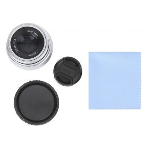 Objectif d'appareil photo NEWYI 35 mm F1.6 Mark II en verre optique, grande ouverture, mise au point fixe, manuel, paysage humaniste (monture FX argentee) - Neuf