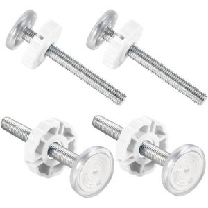 Blanc , Barrière Sécurité Enfant 4 Pcs M10 Tige Filetée Pour Barrière Bébé Ou Animal De Compagnie Stair Gate Tendeur Vis Stair Gate Escalier Extension Lead Screw Rods Kit De Vis - Neuf