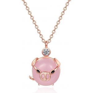Kales-Joli Pendentif En Forme De Cochon Rose Pour Femme Colliers &Agrave; Cha&icirc;ne R&eacute;glables En Forme De Cochon En Cristal Avec Zircons Cubiques D&eacute;licats Cadeaux D'anniversaire Pour Elle - Neuf