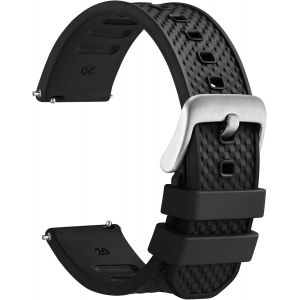 Khkui-Plaid Bracelets De Montre En Fkm Caoutchouc (Pas De Silicone), Bracelet De Rechange Pour Homme Et Femme, Largeur Des Cornes Compatibles 20mm 22mm - Neuf
