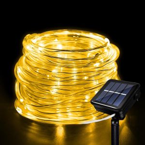KAL-Tube Lumineux Solaire Ext&eacute;rieur, &Eacute;tanche Guirlande Lumineuse Tube 12 M&egrave;tre 8 Modes 100 Led Solaire Tube Lumineux Solaire Lumineux Pour Jardin Piscine Mariage F&ecirc;te De No&euml;l D&eacute;corations - Neuf