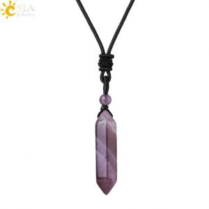 Collier Tendance Pour Hommes Et Femmes, Pendentif En Pierre Naturelle, Loup, Requin, Dent, Améthyste, ?il De Tigre, Cristal, Obsidienne Noire, H247--Bleu - Neuf