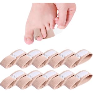 Lot De 10 Bandages Pour Orteils En Marteau, Correcteurs D'orteils, Séparateurs D'orteils, Attelles D'orteils, Bandages Pour Corriger Les Orteils En Marteau Et Les Orteils Tordus - Neuf
