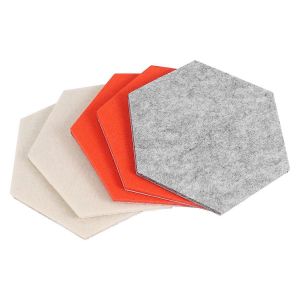 5pcs Hexagon Board Hexagonal Felt Sticker Board Orange Gray Series - Neuf