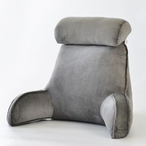 Ulteronixshop-Oreiller De Lecture avec Accoudoirs -Portable avec Cale Nuque & Bras - Confort Et Ergonomie Coussin Cale Dos Canap&eacute; pour Lit & Fauteuil & Canape, Gris, 75x45x55cm - Neuf
