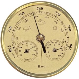 SUBZONAL-Station m&eacute;t&eacute;o m&eacute;canique 130 mm thermom&egrave;tre, hygrom&egrave;tre, barom&egrave;tre, mesure la temp&eacute;rature, l'humidit&eacute;, la pression sans alimentation - Neuf