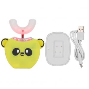 Brosse A Dents Electrique En Silicone Pour Nourrissons Et Enfants, Nettoyage Automatique A Ultrasons, Jaune - Neuf