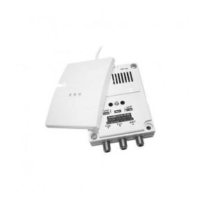 Amplificateur 40dB d’antenne TV VHF FM UHF extérieure 1 entrée 2 sorties TONNA 301088 12V 24V 230V - Camping-car caravane bateau - Neuf