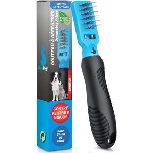 Cmws-Peigne &Agrave; D&eacute;m&ecirc;ler Professionnel Pour Chien Et Chat, Brosse D&eacute;m&ecirc;lant Pour Animaux &Agrave; Poils Longs, Coupe Les Noeuds Et Le Boule De Poil, D&eacute;m&ecirc;leur De Pelage, &Eacute;limine Noeuds Et Feutrage - Neuf
