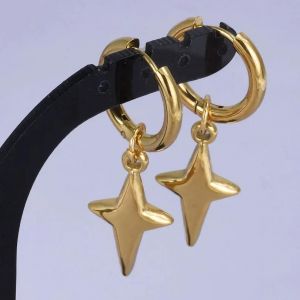 S1864-G - Boucles D'oreilles Punk Croix Épée Pendentif,Cerceaux En Acier Inoxydable Pour Femmes Et Hommes,Accessoires Non Ternissants,Bijoux Vintage,Cadeau Arete - Neuf