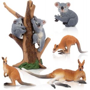 Sansh-Lot De 7 Figurines D'animaux Sauvages Australiens Figurines De Jeu Safari Figurines D'animaux De La Jungle Kangourou Koala Animaux Du Zoo, De La Forêt Sauvage Pour Jouer Ou Décorer - Neuf
