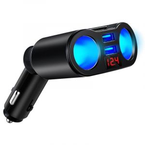 Adaptateur allume-cigare USB QC 3.0 12 V/24 V 120 W DC avec deux ports USB et 2 prises allume-cigare pour smartphone Android Galaxy, GPS, caméra embarquée - Neuf