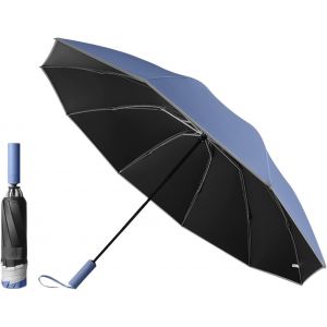 Grand Voyage Parapluie Pliant invers&eacute;,Protection UV/UPF 50,10*2 baleines,Golf Automatique Ouverture et Fermeture R&eacute;sistant au au Vent,Solide Anti Tempete Sac &agrave; Dos pour Homme et Femme - Neuf