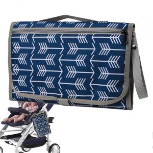 Voyage Tapis À Langer Imperméable, Pliable Au Lit La Nuit Protecteur, Portable, L'apprentissage De La Propreté Et Énurésie, Pad Bleu Rayé En Bas - Neuf