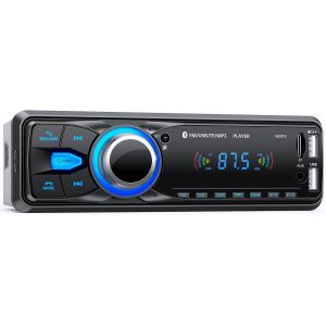 Autoradio Bluetooth Main Libre 5.0, FM Poste Radio Voiture Bluetooth, Autoradio 1 Din pour 9-12V Voiture Supporte 2 USB/AUX/SD/TF/MP3, Supporte iOS/Android - Neuf