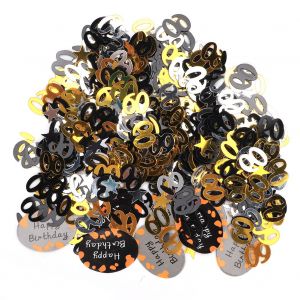 Confettis de table pour fete d'anniversaire, accessoires de decoration de vetements a faire soi-meme (60 ans, 600 confettis de fete d'anniversaire, 12 cartes d'anniversaire en papier 500 g) - Neuf