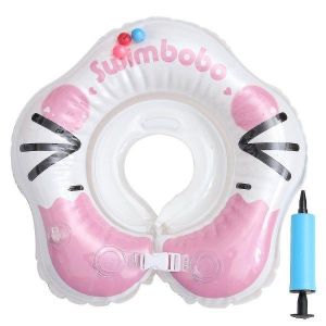 Collier de cou pour bébé avec anneau de natation pour nourrissons - PVC sûr et écologique, design élégant, facile à gonfler, parfait pour s'amuser dans la piscine et le bain ! - Neuf