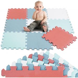 9 Pi&egrave;ces Tapis De Sol B&eacute;b&eacute; D&egrave;s Le Premier Mois - 30x30 Cm Dalles En Mousse Eva - Surface De Jeu Douce Pour L'&eacute;veil - Carr&eacute;s Puzzle Antid&eacute;rapants - Rev&ecirc;tement Pour La Chambre Des Petits - Neuf