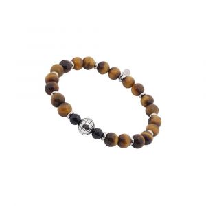 Bracelet ?il De Tigre Et Perle En Forme De Globe - Neuf