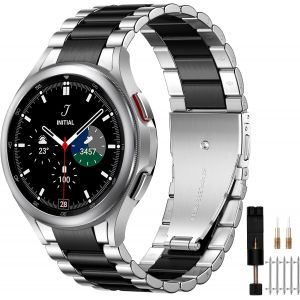 Stainless Steel Strap Compatible With Samsung Galaxy Watch 6 Classic 47mm 43mm, 7 6 5 4 44mm 40mm, No Gap Metal For 5 Pro 45mm/4 Classic 46mm 42mm - Neuf