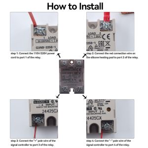 MEVRONISSHOP-Relais d'&eacute;tat solide pour imprimante 3D : entr&eacute;e 5-24 V CC sortie 24-220 V AC 25 A monophase pour lit chaud - Neuf