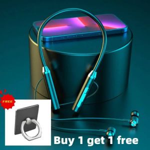 cou sans fil Bluetooth 5.2 &eacute;couteurs casque magn&eacute;tique &eacute;tanche &eacute;couteurs r&eacute;duction du bruit casque sport course Black - Neuf