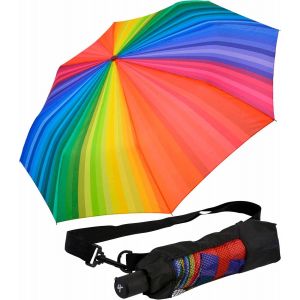 Parapluie de poche XXL avec sac à bandoulière, Arc-en-ciel, 115 cm, Parapluie de poche XXL - Neuf