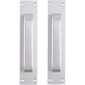 (Silver) Poignée de porte en alliage d'aluminium à poignée de porte en aluminium de verre montée sur verre et en plastique de cuisine - Neuf