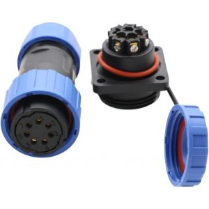 Connecteur à vis TY20 2-7 broches Écrou arrière/bride/station d'accueil/connecteurs de câble carrés (montage carré inversé,7 broches 5 A).[M241] - Neuf