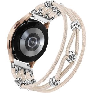 Wearlizer Bracelet À Perles Compatible Avec Samsung Galaxy Watch 6/5/4/Active 2 De 40 Mm, 44 Mm/Watch 5 Pro 45 Mm/Watch 6 Classic/Watch 3 De 41 Mm, Bracelet 20 Mm En Nylon Extensib[LET9136345] - Neuf