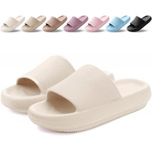 Kalanka-Claquettes Femme Chaussons Hommes Pantoufles De Douche Antidérapant Léger Semelle Épaisse Amorti Soft Tongs Sandales Confortable Piscine Plage Maison Sliders - Neuf