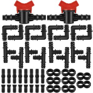 42 Pi&egrave;ces Raccords d'Irrigation pour Tubes, Connecteurs de Tuyaux de Jardin pour Syst&egrave;me d'Irrigation, Syst&egrave;mes d'Arrosage Goutte-&agrave;-Goutte - 1/2 Pouce - Neuf