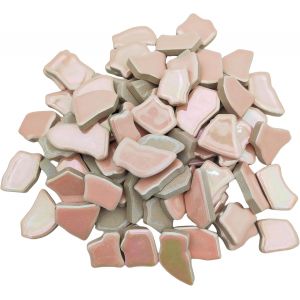 Mevronisshop-Lot De 500 G De Carreaux De Mosa&iuml;que En C&eacute;ramique Iris&eacute;s De 2 &Agrave; 4 Cm Pour La D&eacute;coration Murale De La Maison (Rose Iris&eacute;) - Neuf