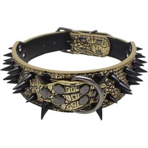 Eryi-Collier Pour Chien À Pointes Pointues, Collier En Cuir Pour Chiens De Moyenne Et Grande Taille , Pitbull, Labrador, Boxer, Rottweiler Berger Allemand - Neuf