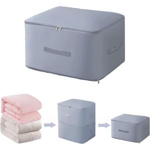 lbgwp60-1 Sac De Rangement Auto-Compressant Pour Couettes, Avec Fermeture Éclair, Sac De Compression, Gris, Ultra Peu Encombrant, Auto-Compression, 54 X 42 X 60 Cm - Neuf