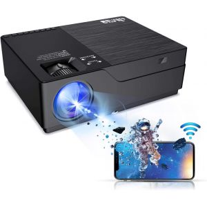 CHECARZHN--NO1-M18 Pro Projecteur Vidéo Natif 1080P, Pr En Charge Wifi Hd Av, Vga, Usb, Hdmi, Compatible Avec Xbox, Ordinateur Portable, Iphone Et Android Pour Affichage Académique Et Home Cinéma (M1 - Neuf