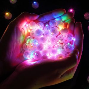 CAUC-120pcs Mini LED Ballons Lumineux, Rond Lampes Lumineuses Fête Clignotant, Réutilisable et Étanches pour Anniversaire, Mariage, Fêtes, Halloween, Noël Décoration (Coloré) - Neuf
