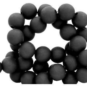 Lot De 600 Perles En Acrylique Noir Mat-6 Mm-En Plastique Mat-Avec Trou-Perles À Enfiler-Perles En Acrylique Pour Bijoux Diy,Perles De Bricolage En Plastique À Coller,Fabrication - Neuf