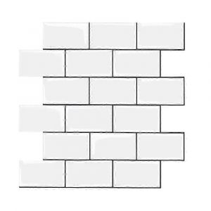 30,5 * 30,5 Cm Stick Sur Les Carreaux,Peel And Stick Subway Tile Backdosse,Blanc Brillant (1-Pack) - Neuf