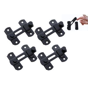 Lot de 4 verrous coulissants en acier inoxydable pour portes de grange, portails, abris de jardin et fen&ecirc;tres - Neuf
