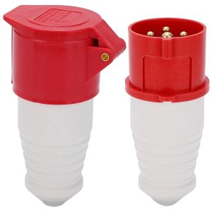 380&iquest;415V 16A Jeu de prises d'alimentation triphas&eacute;es Kit de connecteurs industriels &eacute;tanches Prise de courant industrielle &agrave; 4 broches Connecteur de fil de c&acirc;ble antipoussi&egrave;re Mat&eacute;riaux auxiliaires&eacute;l - Neuf