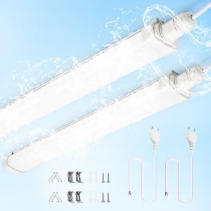 Subzonal-Reglette Led 120cm(2 Pi&egrave;ces), Fiche Europ&eacute;enne Ip65 &Eacute;tanche Neon Tube, 30w 3420lm 6500k Connectable Luminaire Plafonnier Pour Garage, Atelier, Bureau, Cuisine, Entrep&ocirc;t, Facile &Agrave; Installer - Neuf