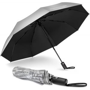 YEMAESRE-Umbrella Mini Parapluie De Poche Pliable Incassable Soleil Anti Vent Parasol Noir Compact Automatique Anti Uv Femme Luxe Petite Taille - Neuf