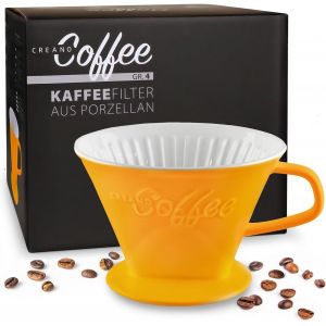 Filtre À Café En Porcelaine Céramique - Taille De Filtre 4 - Jaune Safran - Neuf